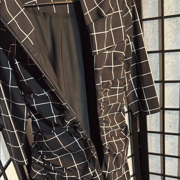 Sara Campbell Black and White 3/4 Sleeve Sheath Dress, SZ 4 - Picture 11 of 13